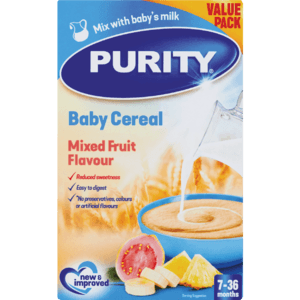 Purity Mixed Fruit Flavoured Baby Cereal With Milk 450g - myhoodmarket