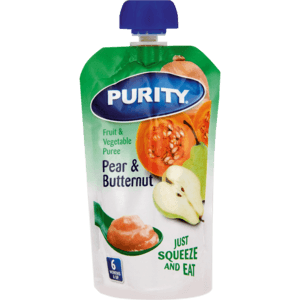 Purity Pear & Butternut Fruit & Vegetable Puree 110ml - myhoodmarket