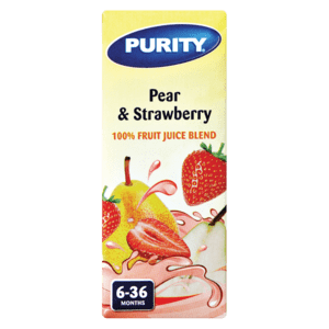 Purity Pear & Strawberry 100% Fruit Juice Blend 6-36 Months 200ml - myhoodmarket