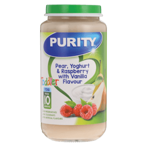 Purity Pear, Yoghurt & Raspberry With Vanilla Flavour Baby Food 250ml - myhoodmarket