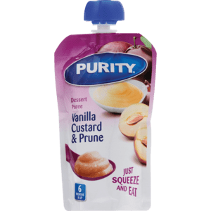 Purity Vanilla Custard & Prune Dessert Puree 110ml - myhoodmarket