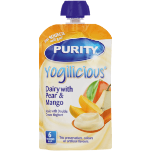 Purity Yogilicious Dairy With Pear & Mango Puree 110ml - myhoodmarket