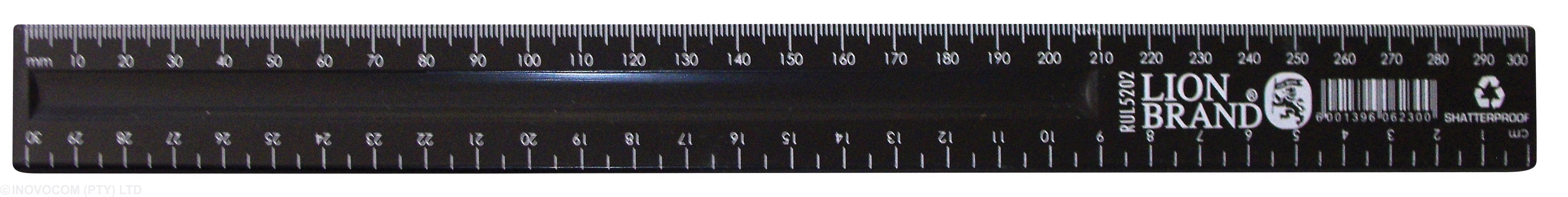 Lion Brand Ruler Tender Shatterproof Narrow 30cm Black