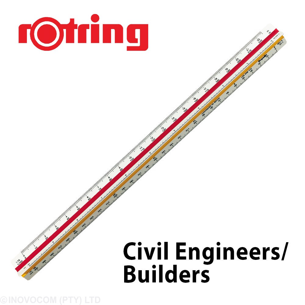 Rotring Triangular Scale Rulers Civil Engineers / Builders White