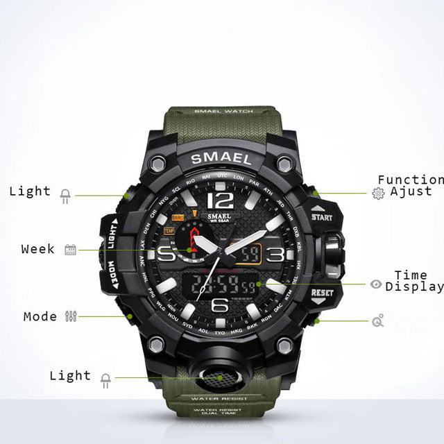 Luxury Brand Mens Sports Watches LED Digital