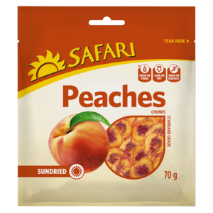 Safari Dried Peach Chunks 70g