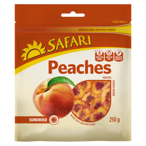 Safari Dried Peach Halves 250g