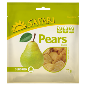 Safari Dried Pear Halves 70g