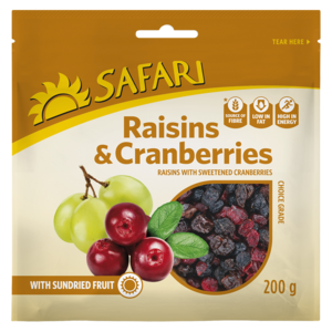 Safari Dried Raisins & Cranberries 200g