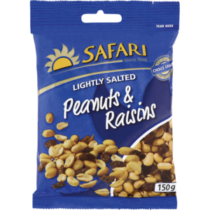 Safari Lightly Salted Peanuts & Raisins 150g