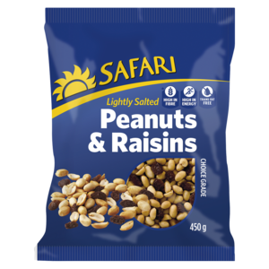 Safari Lightly Salted Peanuts & Raisins 500g