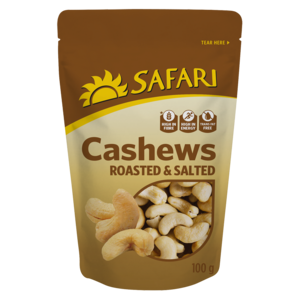 Safari Roasted & Salted Cashews 100g