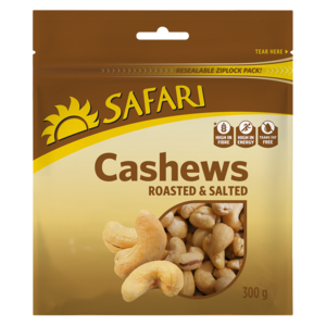 Safari Roasted & Salted Cashews 300g