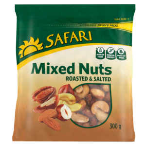 Safari Roasted & Salted Mixed Nuts 300g