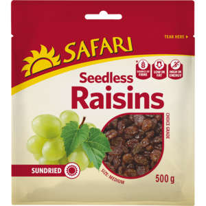 Safari Sundried Seedless Raisins 500g