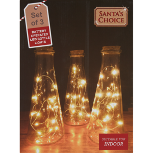 Santa's Choice Christmas Bottle Lights Set 3 Pack