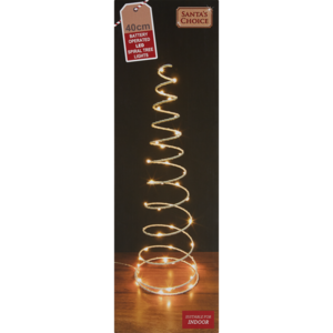 Santa's Choice Christmas LED Spiral Tree Lights Wire 40cm