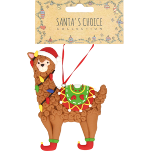 Santa's Choice Llama Christmas Tree Decoration