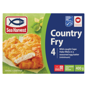 Sea Harvest Country Fry Frozen Battered Hake Fillets 400g