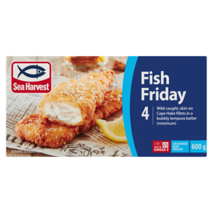 Sea Harvest Fish Friday Frozen Crumbed Cape Hake Fillets 600g