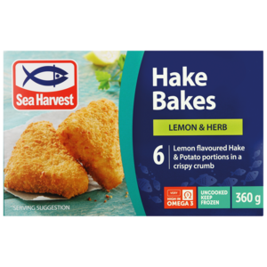 Sea Harvest Frozen Lemon & Herb Hake Bakes 360g