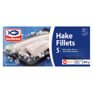 Sea Harvest Frozen Plain Hake Fillet 800g