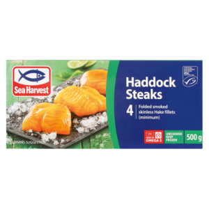 Sea Harvest Frozen Smoked Haddock Steaks 500g