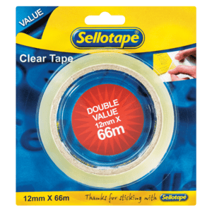 Sellotape Clear Tape 12mm x 66m - myhoodmarket