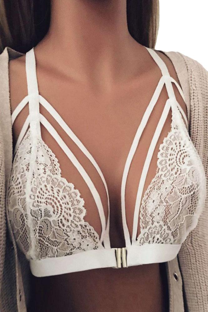 Sexy White Lace Wild Obsession Bralette Top