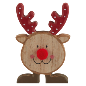 Small Christmas Wood Reindeer Head
