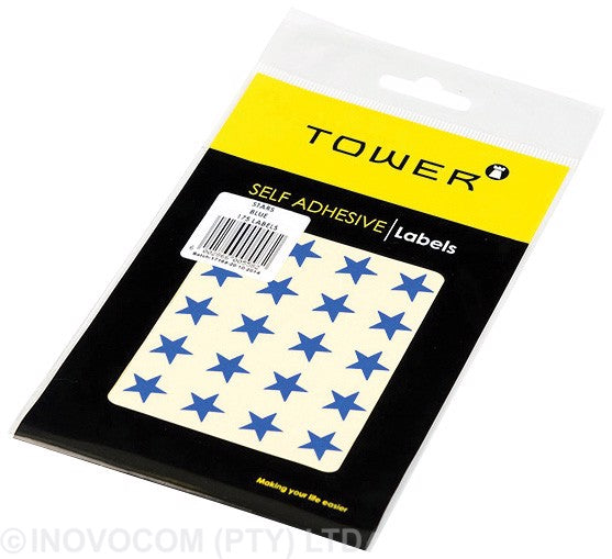 Tower Star Labels 14mm Blue
