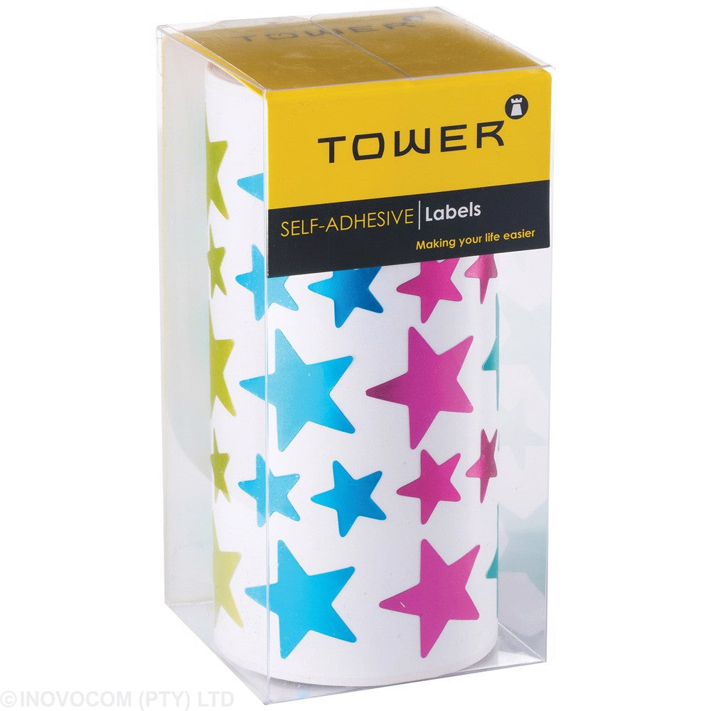 Tower Large Stars Metallic Mixed Colours Roll (1075 Stars per Roll)