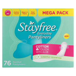 Stayfree Cotton Touch Lightly Scented With Aloe Everyday Pantyliners 76 Pack
