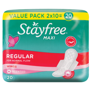 Stayfree Maxi Regular Sanitary Pads With Wings Scented 20 Pack