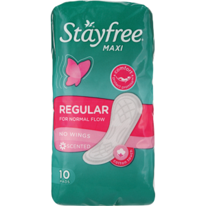 Stayfree Maxi Scented Regular Sanitary Pads 10 Pack