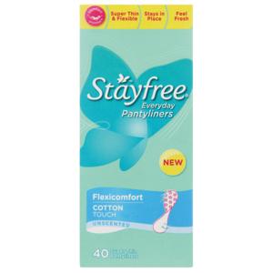 Stayfree Unscented Flexicomfort Pantyliners 40 Pack