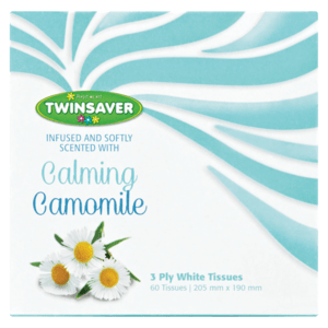 Twinsaver Calming Camomile Scented 3 Ply Facial Tissues 60 Pack - myhoodmarket