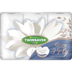 Twinsaver Luxury 3 Ply Rolls 6 Pack - myhoodmarket