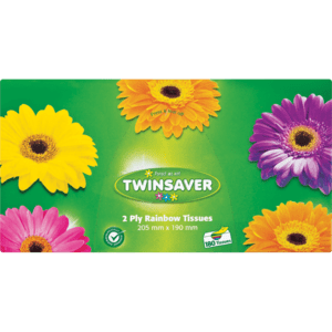 Twinsaver Rainbow Facial Tissues 180 Pack - myhoodmarket