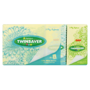 Twinsaver White 3 Ply Tissues 8 Pack - myhoodmarket