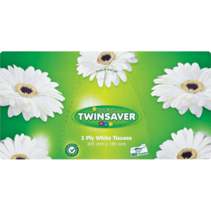 Twinsaver White Facial Tissues 180 Pack - myhoodmarket