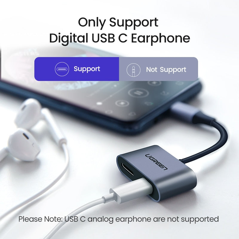 UGREEN 2 in 1 Type C to Dual Digital USB C Earphone Audio Splitter