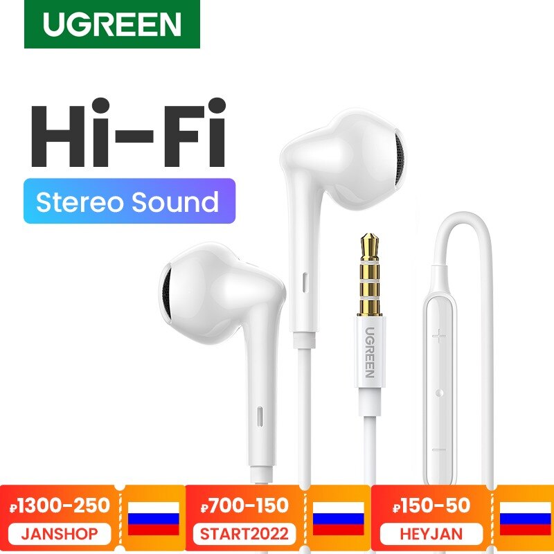 UGREEN 3.5mm USB Type C Lightning MFi Certified Wired Earbuds