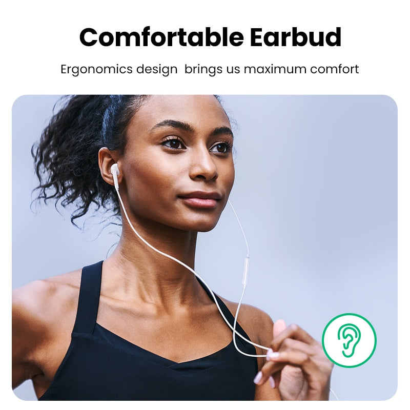 UGREEN 3.5mm USB Type C Lightning MFi Certified Wired Earbuds