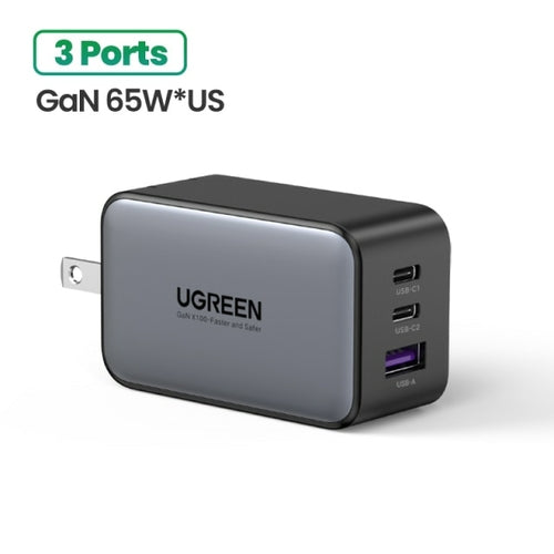 UGREEN 65W GaN Charger Quick Charge 4.0 3.0 Type C PD USB Charger for