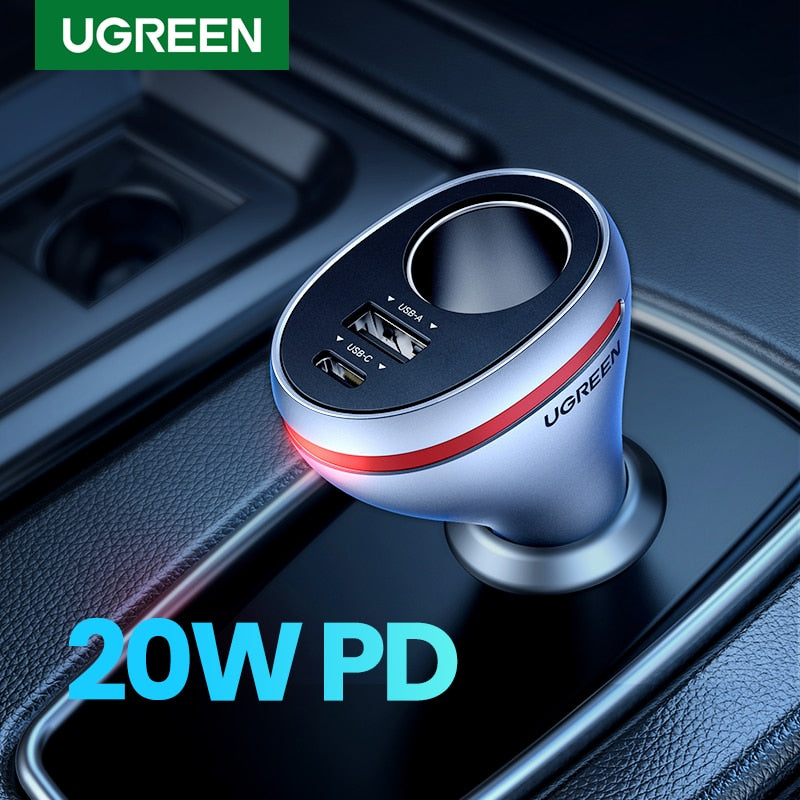 UGREEN 84W USB Car Charger Quick Charge QC PD 4.0 3.0 Fast Charger
