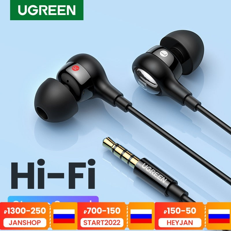 UGREEN Aux Earbuds Earphones, 3.5mm USB Type C Wired Headphones Noise
