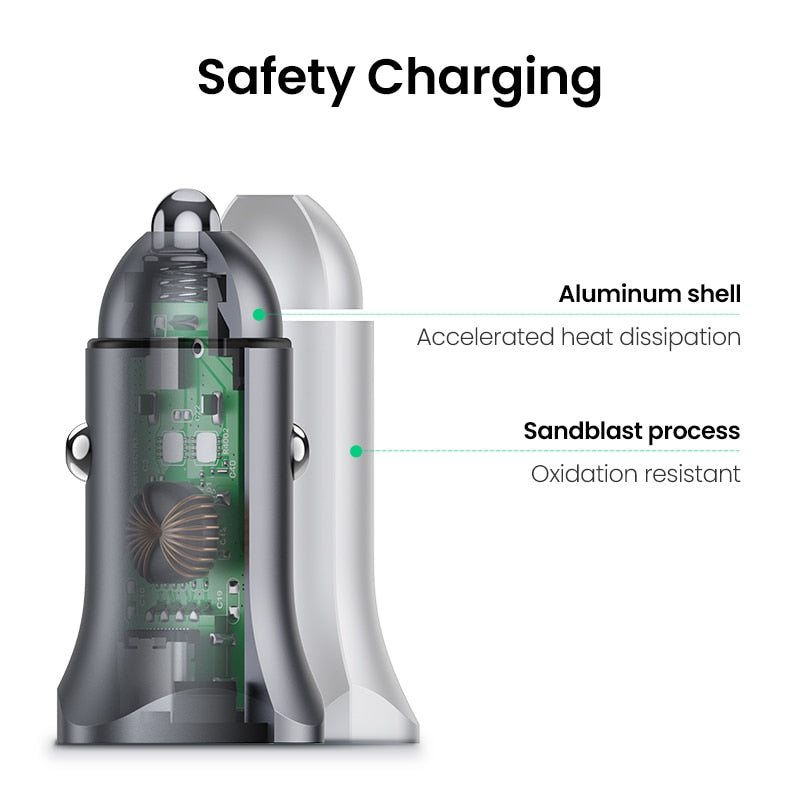 UGREEN Car Charger Type C Fast USB Charger for iPhone 13 12 Xiaomi Car
