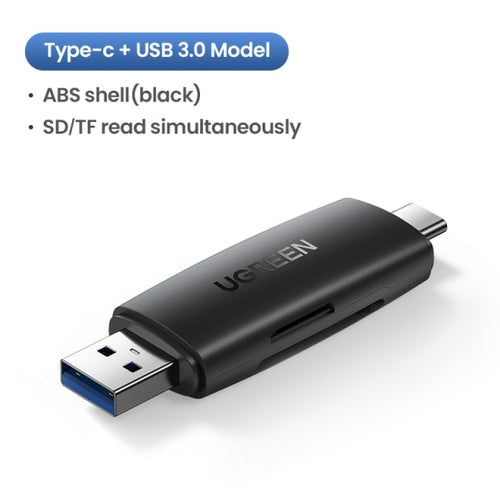 UGREEN Card Reader USB 3.0&Type C to SD Micro SD TF Card Reader for PC