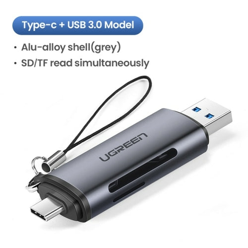 UGREEN Card Reader USB 3.0&Type C to SD Micro SD TF Card Reader for PC